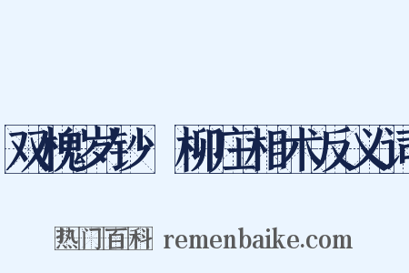 双槐岁钞·柳庄相术反义词是什么意思的图片